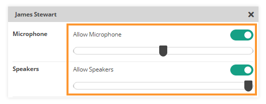 Sound Controls in the virtual classroom: Participant individual settings