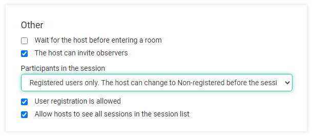 Virtual classroom settings as an Organization Virtual classroom settings as an Organization