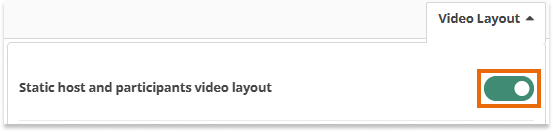 Video Boxes Settings for Participants in the Virtual classroom: Static Layout