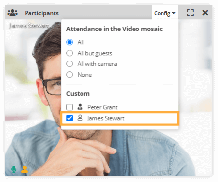 Video Boxes Settings for Participants in the Virtual classroom: Config option