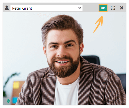 Video Boxes Settings for Participants in the Virtual classroom: HD button