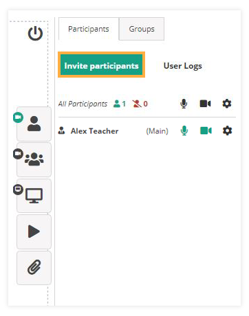 Participant Controls in the Virtual Classroom: Invite Participants Participant Controls in the Virtual Classroom: Invite Participants