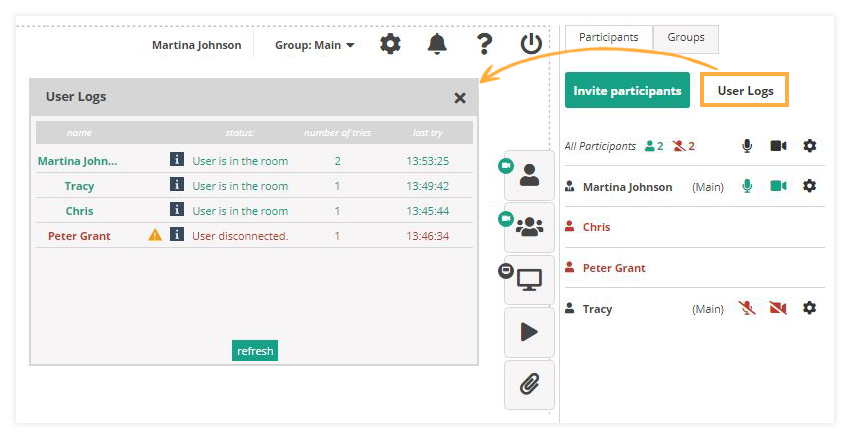 Participant Controls in the Virtual Classroom: User Logs in the Virtual Classroom Participant Controls in the Virtual Classroom: User Logs in the Virtual Classroom