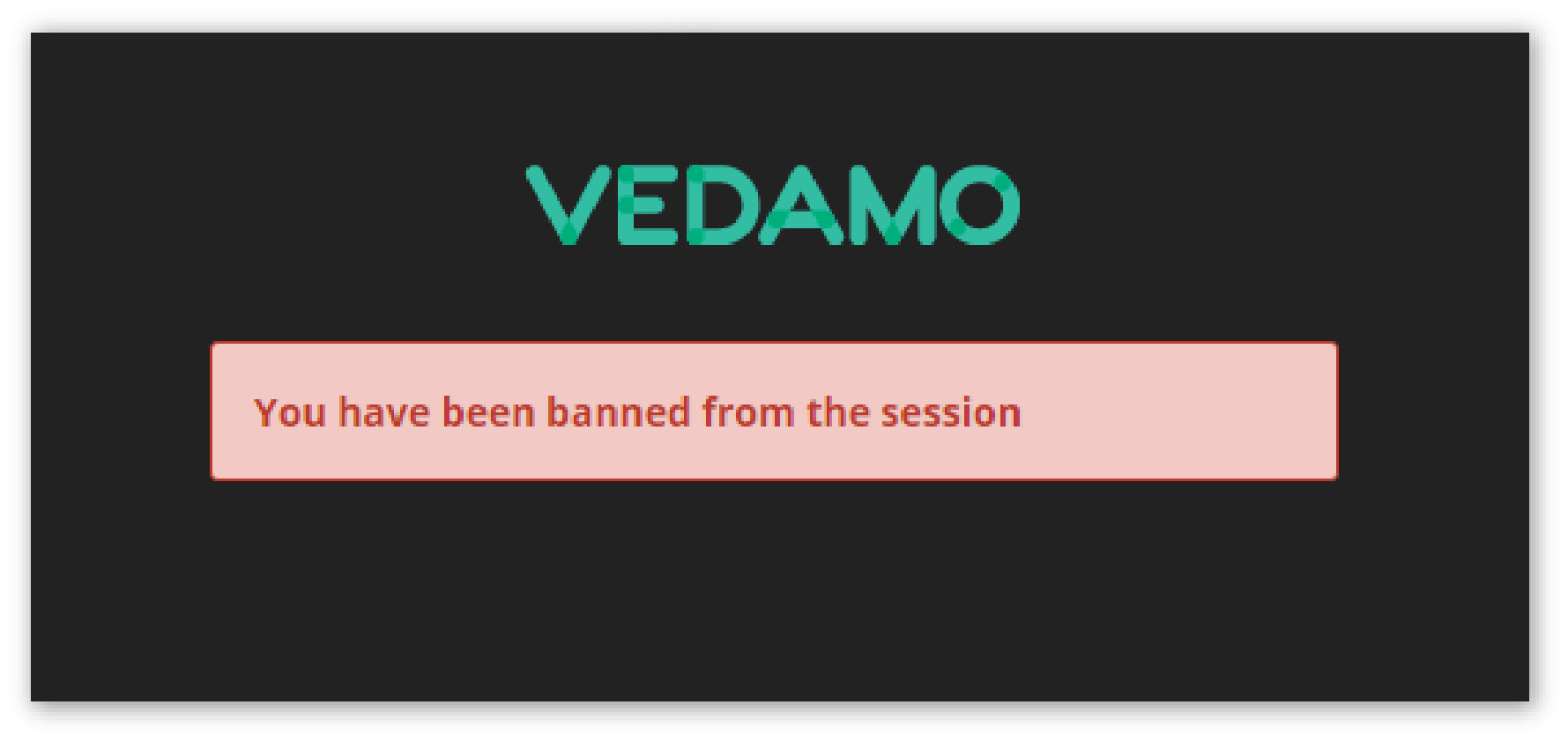 Virtual Classroom Waiting Room: Banned (Removed) from the Session