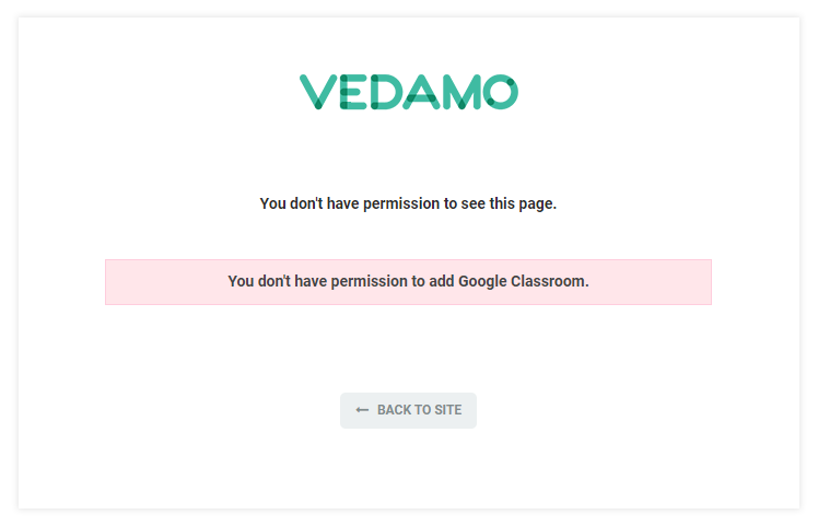 Permanent Links in the VEDAMO platform: Hosts that have not created the Google classroom session can not start sessions even if a permanent link congaing one has been shared with them