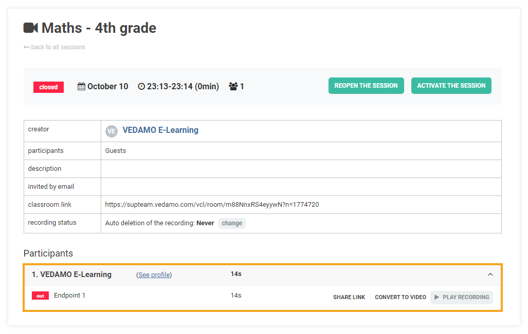 Interactive Recordings: Use the Convert to Video functionality to convert your recording of the lesson and download it on your device