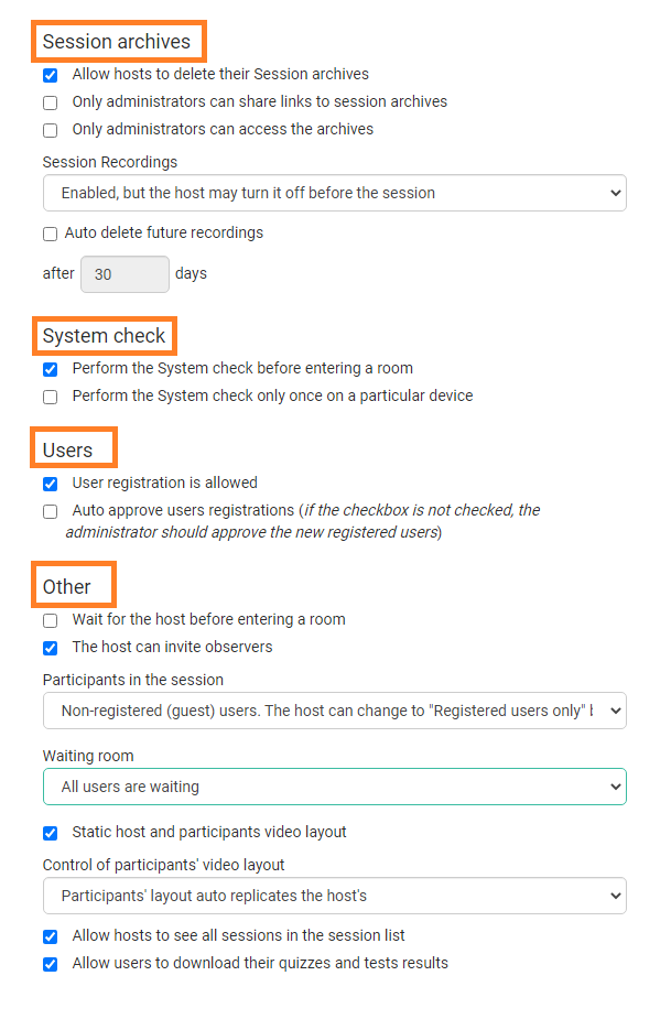 Account and Settings - General Information: Settings Overview