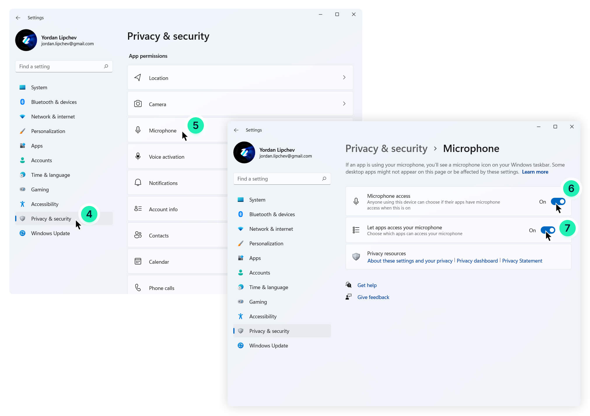 Blocked camera and microphone from Windows 11 OS VEDAMO