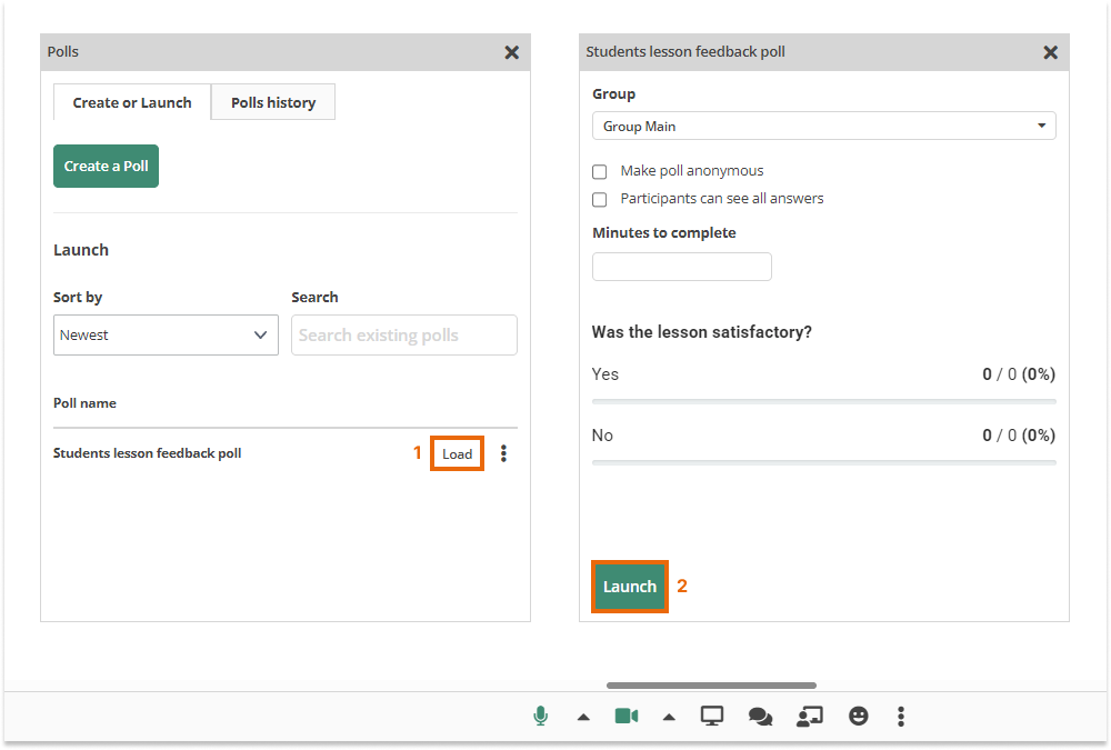 Polls in the Virtual Classroom and the LMS: How to launch a poll inside the Virtual Classroom
