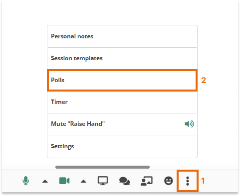 Polls in the Virtual Classroom and the LMS: How to access polls inside the Virtual Classroom