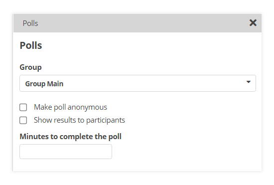 Polls in the Virtual Classroom and the LMS: Poll settings inside the Virtual Classroom