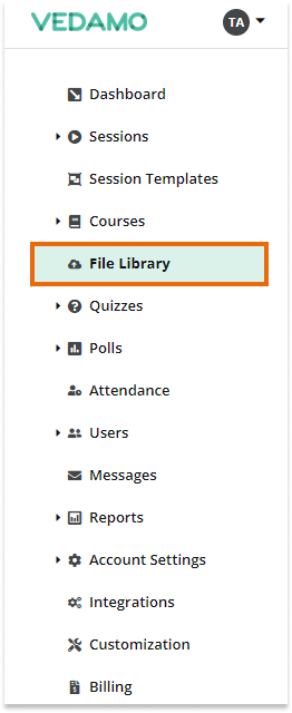 LMS File Share: Location of the File Library