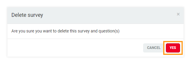 Post-session surveys: Delete a survey (confirmation)
