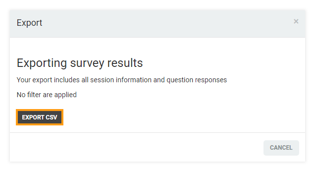 Post-session surveys: Export to CSV option