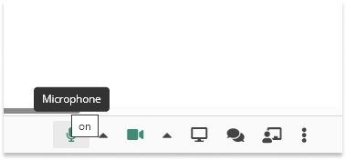 Accessibility features in the VEDAMO Virtual Classroom: Alternative text for the microphone status