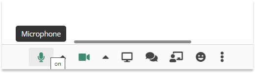 Accessibility features in the VEDAMO Virtual Classroom: Alternative text for the microphone status