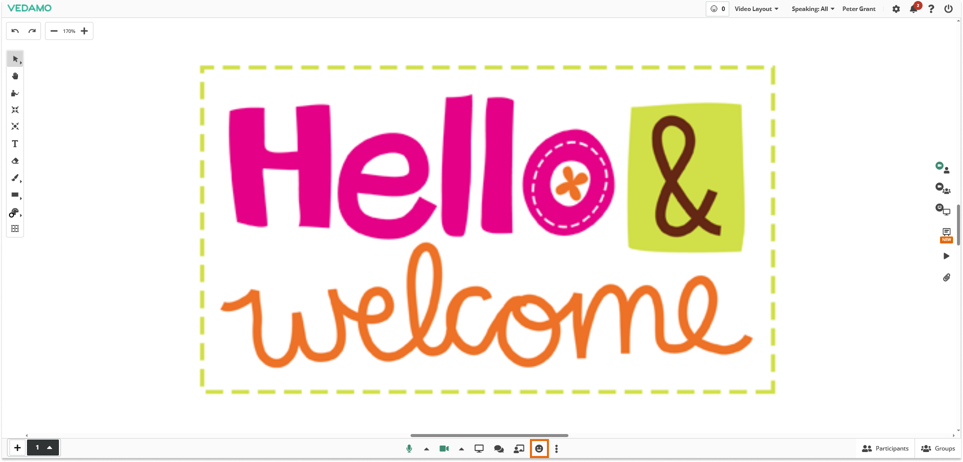 Emojis in the Virtual Classroom: Location of the reactions button