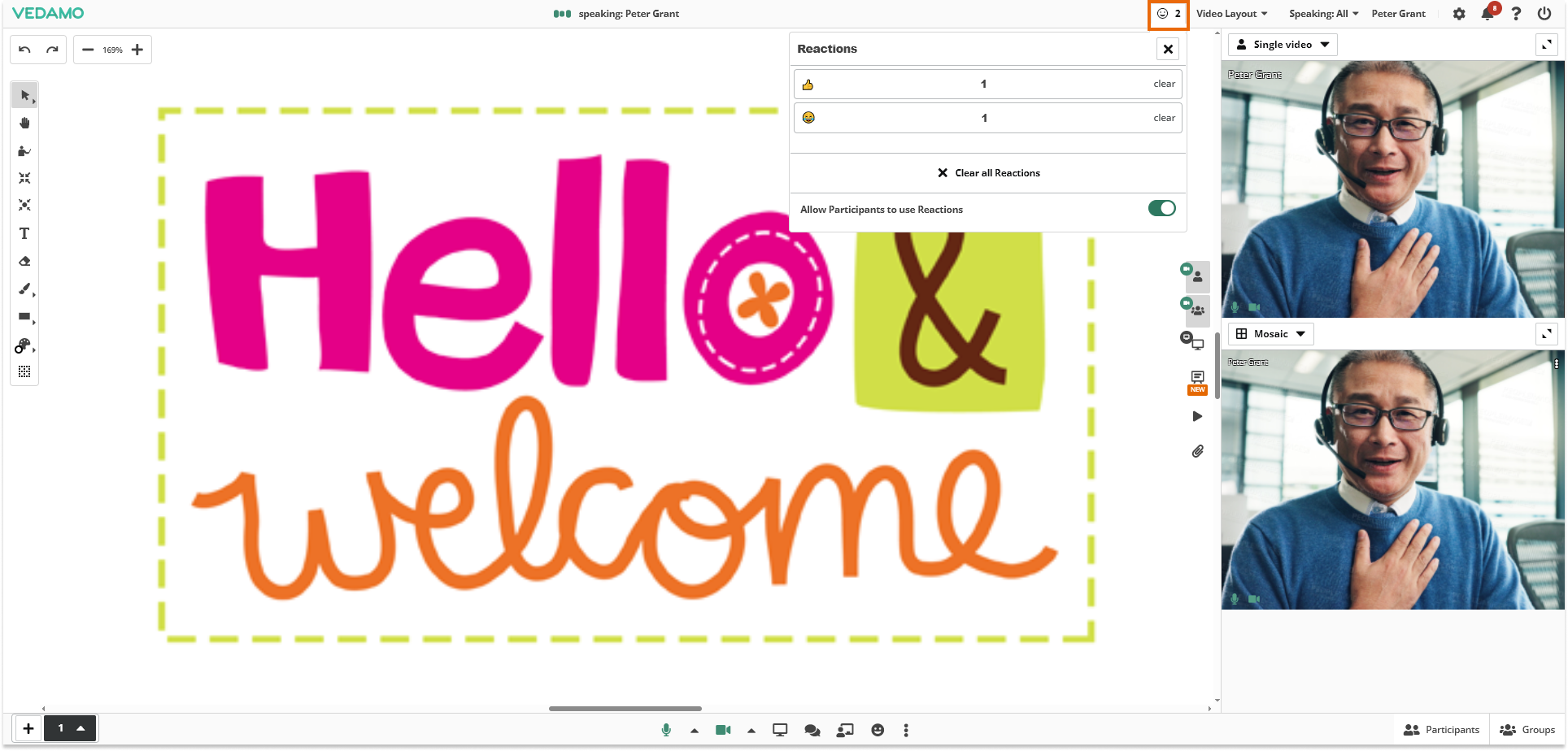 Emojis in the Virtual Classroom: Emoji statistics menu